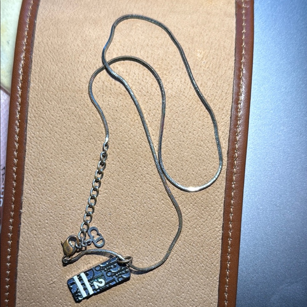 Dior Trotter Blue and White Number 2 Silver Necklace with Pendant - Picture 8 of 8